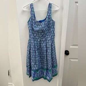Nine West Dress Women’s Green/ Blue Design Sleeveless Dress Size 4